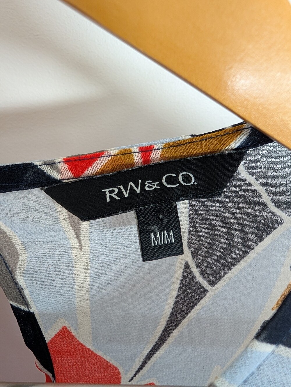 RW&CO. Floral Sheer Mesh Long Sleeve Blouse – Size Medium - Picture 3 of 4